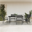 vidaXL 5 Piece Steel Garden Dining Set in Black/Anthracite