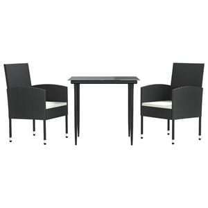 vidaXL Rattan Garden Dining Set in Black