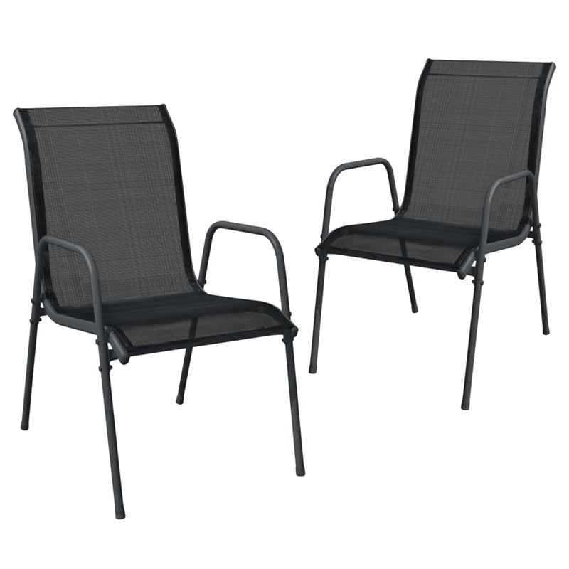 vidaXL 3 Piece Steel Garden Dining Set in Black/Anthracite