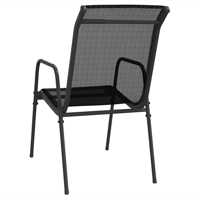 vidaXL 3 Piece Steel Garden Dining Set in Black/Anthracite