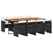 vidaXL Rattan Garden Dining Set in Black and Brown