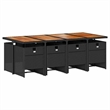 vidaXL Rattan Garden Dining Set in Black and Brown