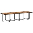 vidaXL 17 Piece Steel Garden Dining Set in Black
