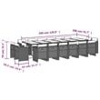 vidaXL 17 Piece Steel Garden Dining Set in Black