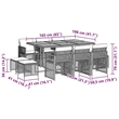 vidaXL 11 Piece Steel Garden Dining Set in Black/Cream White