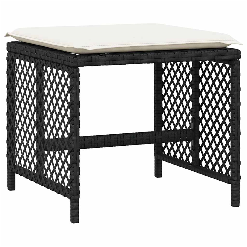 vidaXL 11 Piece Steel Garden Dining Set in Black/Cream White
