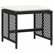vidaXL 11 Piece Steel Garden Dining Set in Black/Cream White