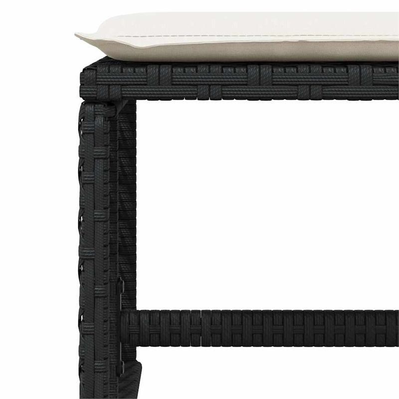 vidaXL 11 Piece Steel Garden Dining Set in Black/Cream White