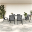 vidaXL 7 Piece Steel Garden Dining Set in Black/Anthracite