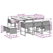 vidaXL 11 Piece Poly Rattan Garden Dining Set in Black/Cream White