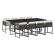 vidaXL 9 Piece Poly Rattan Garden Dining Set in Black/Cream White