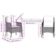 vidaXL 3 Piece Steel Garden Dining Set in Beige/Cream White/Black