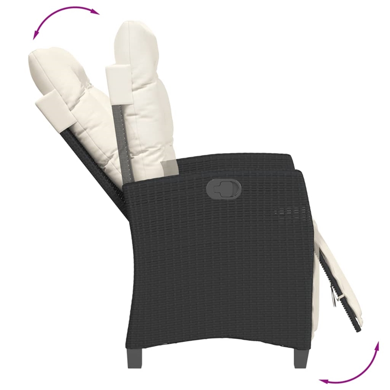 vidaXL 3 Piece Garden Dining Set in Black/Cream White