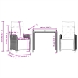 vidaXL 3 Piece Garden Dining Set in Black/Cream White