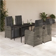 vidaXL 5 Piece Garden Dining Set in Black/Dark Grey