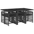 vidaXL 7 Piece Rattan Garden Dining Set in Black