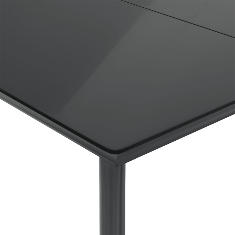 vidaXL 5 Piece Poly Rattan Garden Dining Set in Black/Cream White