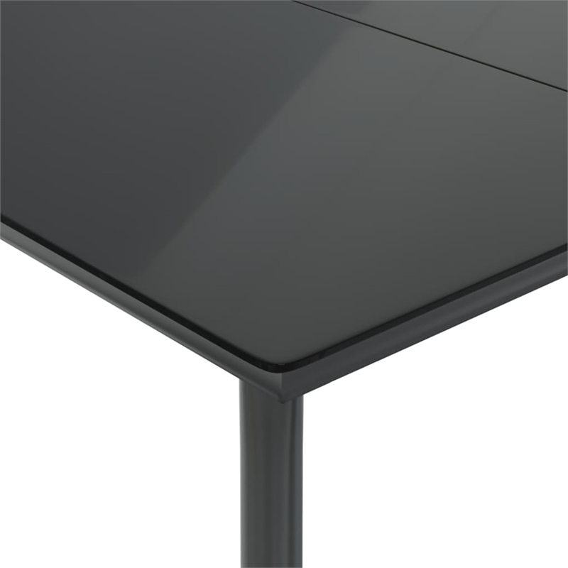 vidaXL 5 Piece Poly Rattan Garden Dining Set in Black/Cream White