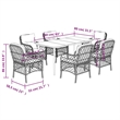 vidaXL 7 Piece Steel Garden Dining Set in Black