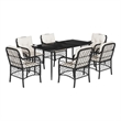 vidaXL 7 Piece Steel Garden Dining Set in Black