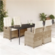vidaXL 5 Piece Garden Dining Set in Black/Cream White