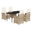 vidaXL 5 Piece Garden Dining Set in Black/Cream White