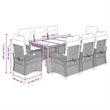 vidaXL 9 Piece Steel Garden Dining Set in Black/Cream White