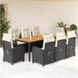 vidaXL 9 Piece Garden Dining Set in Black