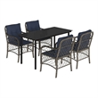 vidaXL 5 Piece Steel Garden Dining Set in Black