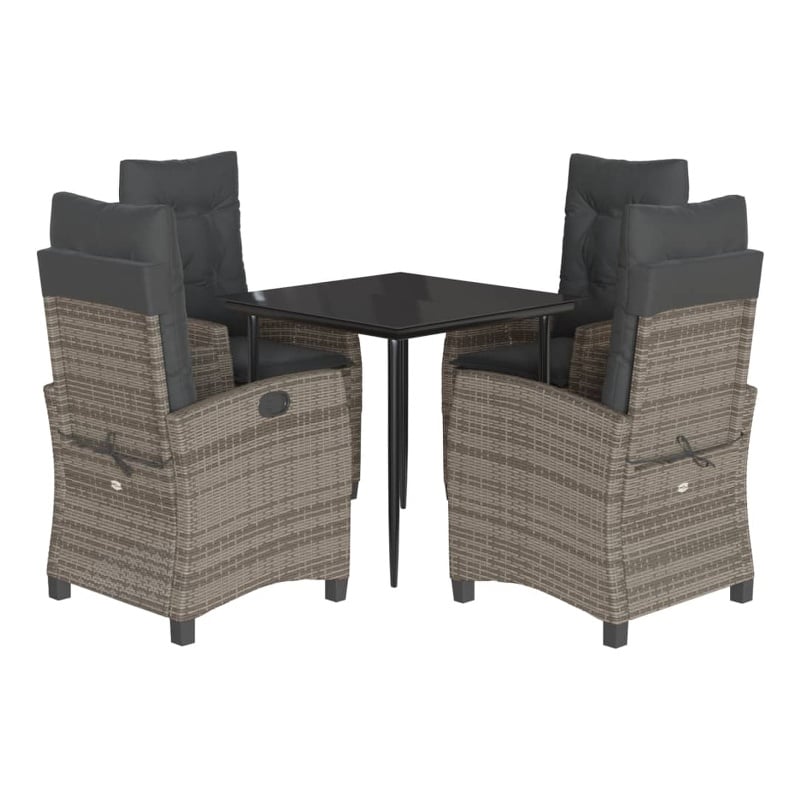 vidaXL 5 Piece Garden Dining Set in Black