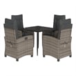 vidaXL 5 Piece Garden Dining Set in Black