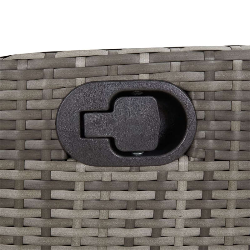 vidaXL Poly Rattan Garden Dining Set in Grey/Black/Navy Blue