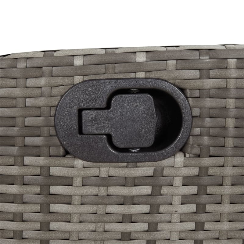 vidaXL 3 Piece Poly Rattan Garden Dining Set in Gray