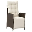 vidaXL 5 Piece Poly Rattan Garden Dining Set in Brown/Cream white/Black
