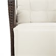 vidaXL 5 Piece Poly Rattan Garden Dining Set in Brown/Cream white/Black