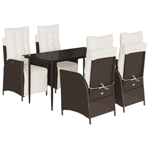 vidaXL 5 Piece Garden Dining Set in Brown
