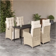vidaXL 5 Piece Garden Dining Set in Black/Cream White