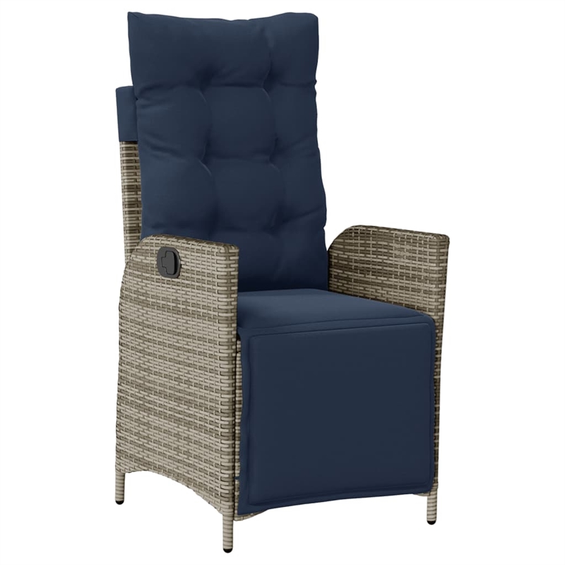 vidaXL 5 Piece Rattan Garden Dining Set in Gray