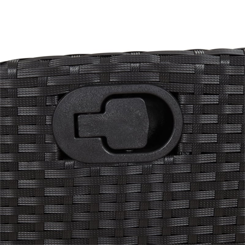 vidaXL 9 Piece Poly Rattan Garden Dining Set in Black