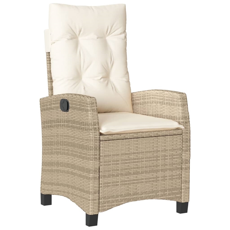 vidaXL 5 Piece Poly Rattan Garden Dining Set in Black/Cream White