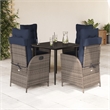 vidaXL 5 Piece Poly Rattan Garden Dining Set in Black
