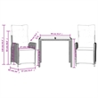 vidaXL 3 Piece Garden Dining Set in Black/Cream White