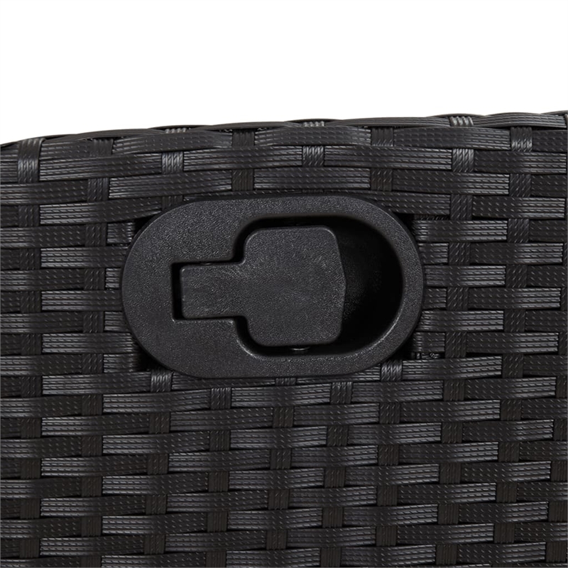 vidaXL 3 Piece Poly Rattan Garden Dining Set in Black/Cream White