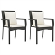 vidaXL 7 Piece Poly Rattan Garden Dining Set in Black/Cream White