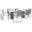vidaXL 7 Piece Poly Rattan Garden Dining Set in Black/Cream White