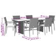 vidaXL 7 Piece Rattan Garden Dining Set in Black/Cream White