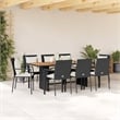 vidaXL 9 Piece Poly Rattan Garden Dining Set in Black