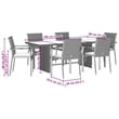 vidaXL 7 Piece Poly Rattan Garden Dining Set in Black