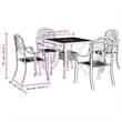 vidaXL 5 Piece Garden Dining Set in White