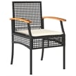 vidaXL 5 Piece Poly Rattan Garden Dining Set in Black